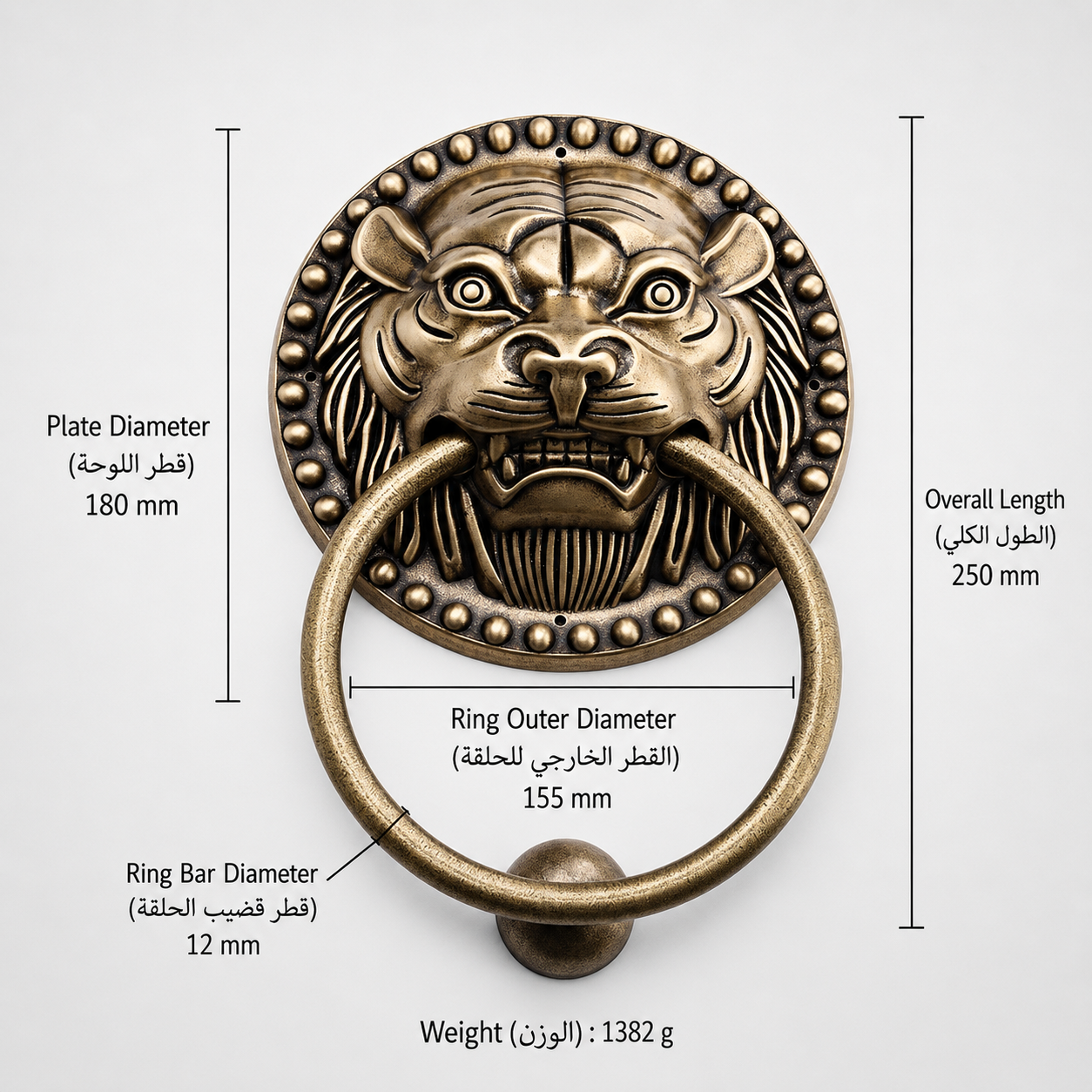 Entry Door Handles & Locks T0201 in Solid brass for entry doors and interior doors, product number T0201, T0201 - Antique bronze - 180mm