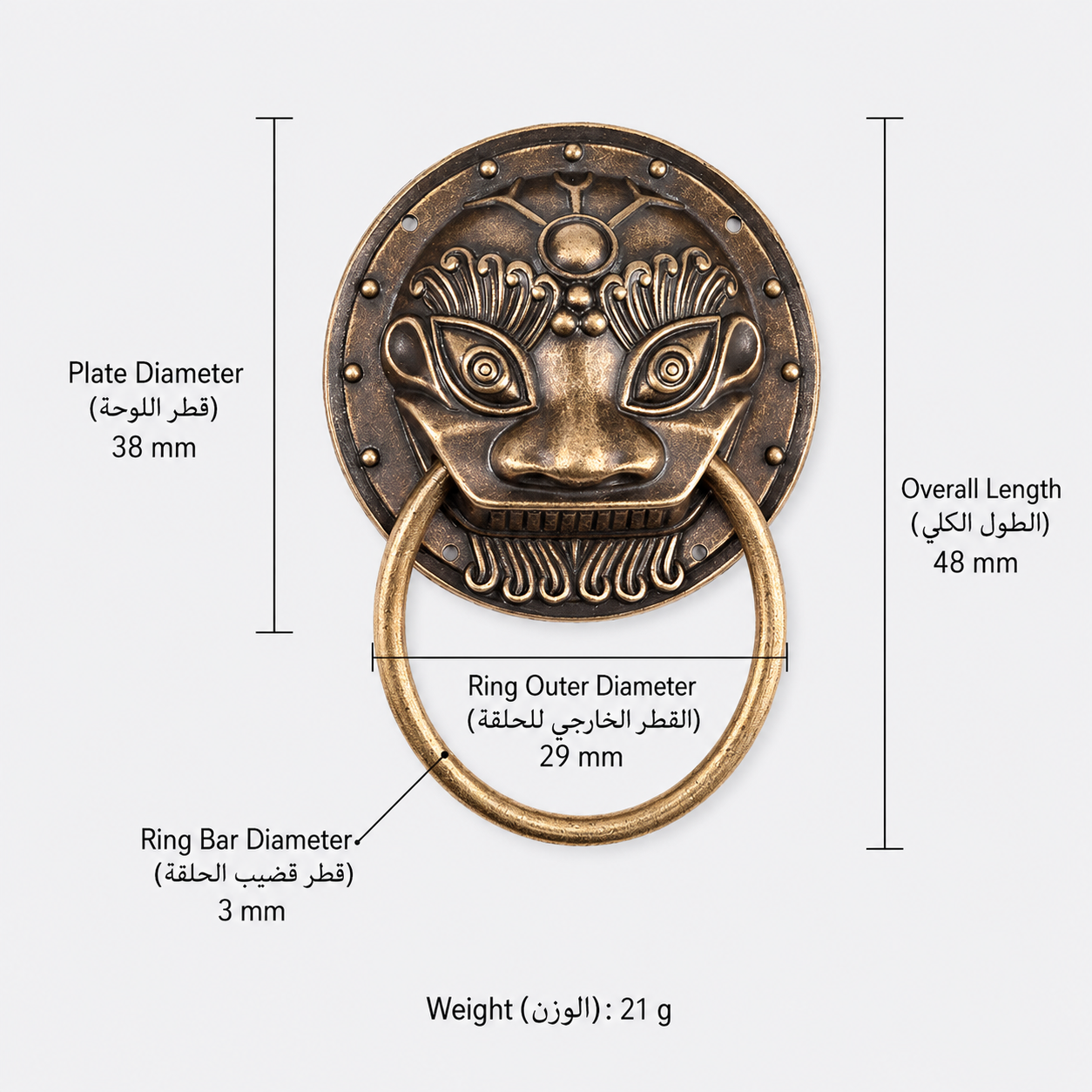 Entry Door Handles & Locks T0401 in Solid brass for entry doors and interior doors, product number T0401, T0401 - Antique bronze - 38mm