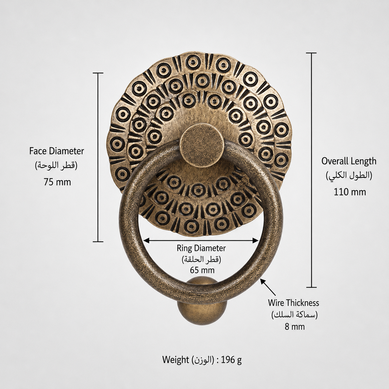Entry Door Handles & Locks T0701 in Solid brass for entry doors and interior doors, product number T0701, T0701 - Antique bronze - 75mm