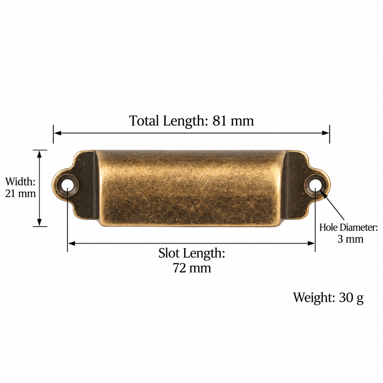 Classic Handles & Knobs T2002 in Solid brass for cabinets, wardrobes and furniture, product number T2002, T2002 - Antique bronze