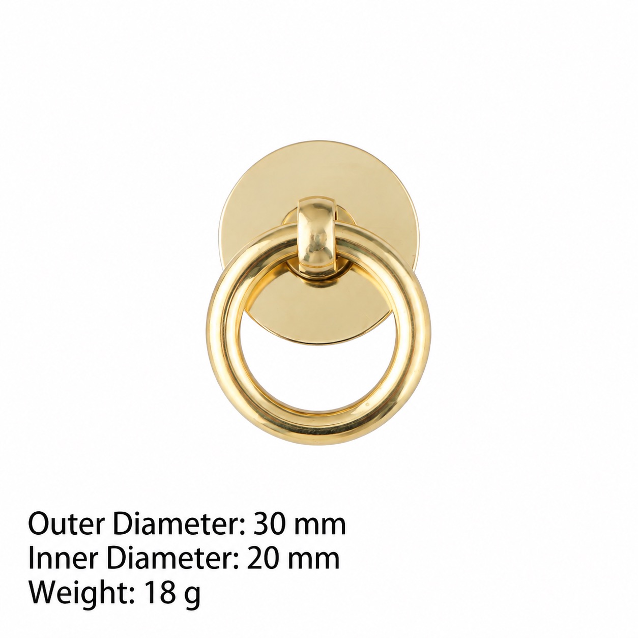 Classic Handles & Knobs T2204 in Solid brass for cabinets, wardrobes and furniture, product number T2204, T2204 - Brass - 30mm