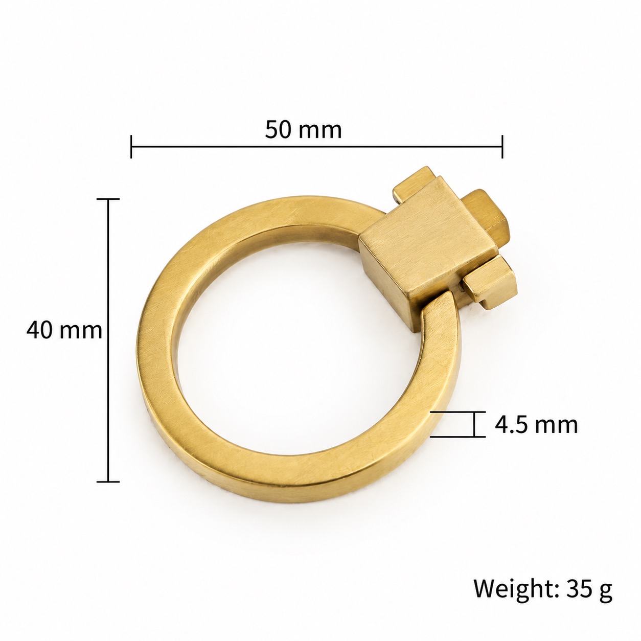 Classic Handles & Knobs T2521 in Solid brass for cabinets, wardrobes and furniture, product number T2521, T2521 - Matte - 50mm