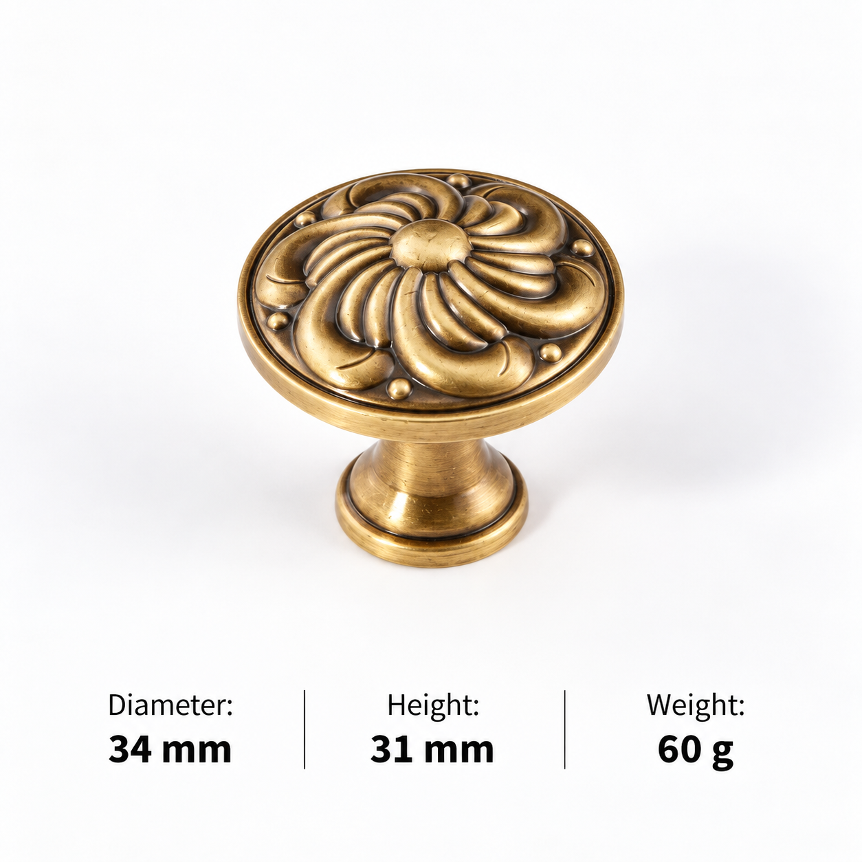 Classic Handles & Knobs T2611 in Solid brass for cabinets, wardrobes and furniture, product number T2611, T2611 - Antique bronze
