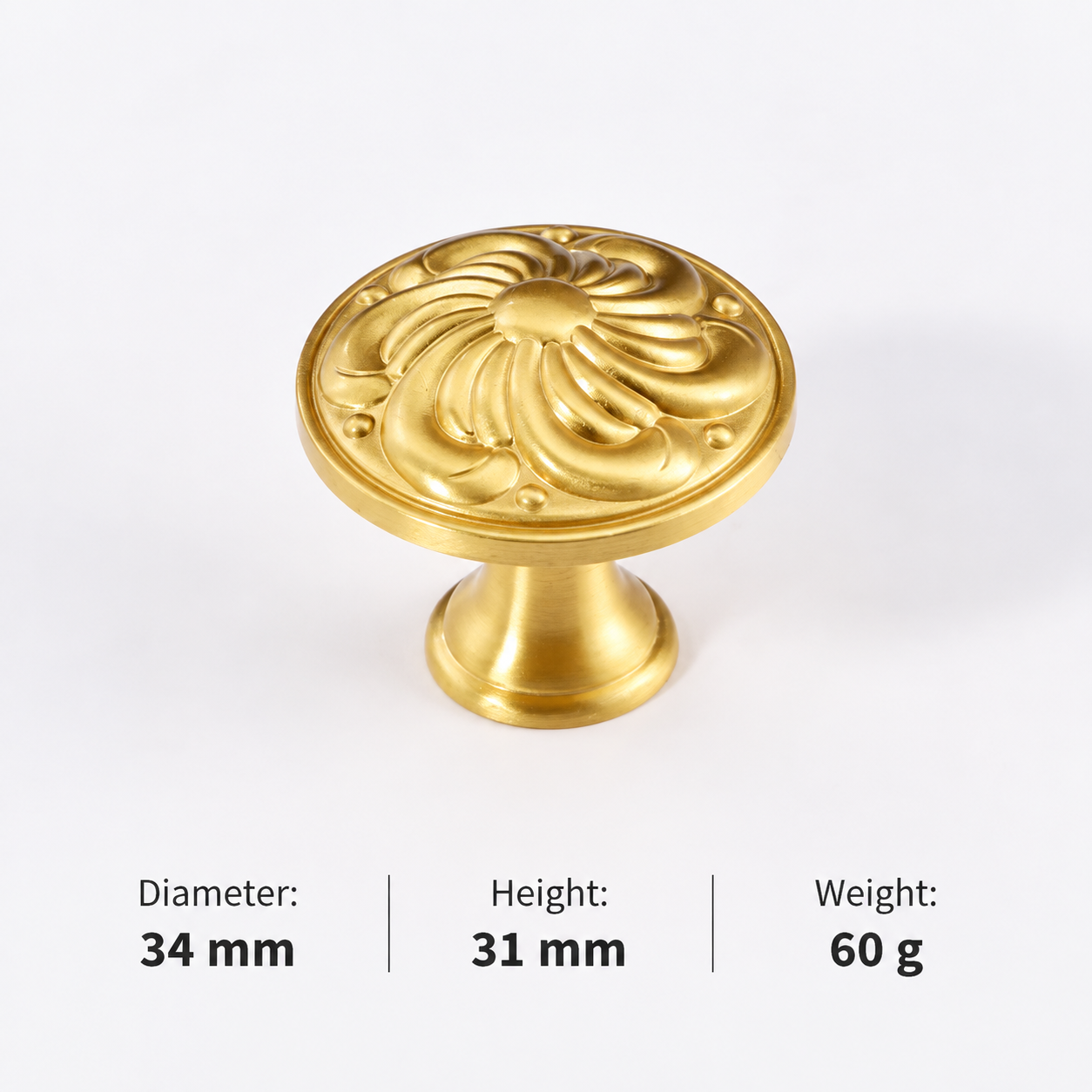 Classic Handles & Knobs T2611 in Solid brass for cabinets, wardrobes and furniture, product number T2611, T2611 - Matte