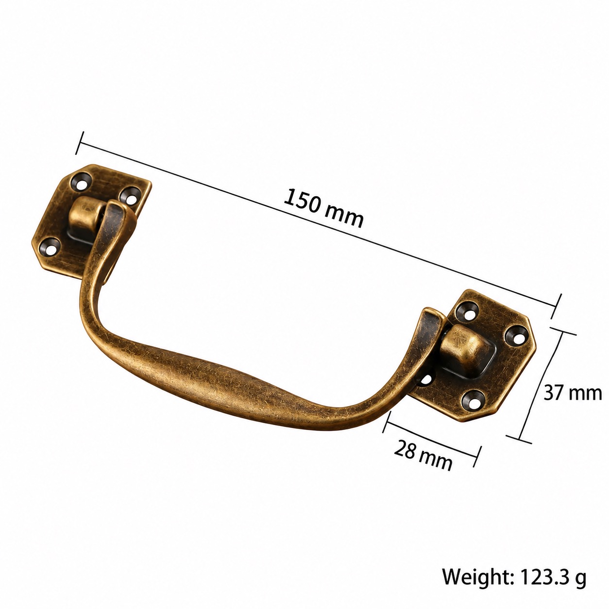 Classic Handles & Knobs T2907 in Solid brass for cabinets, wardrobes and furniture, product number T2907, T2907 - Antique bronze