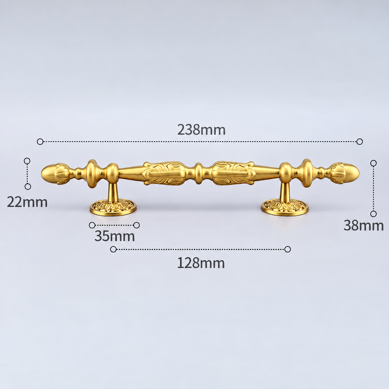 Classic Handles & Knobs T2956 in Solid brass for cabinets, wardrobes and furniture, product number T2956, T2956 - Matte - 238mm