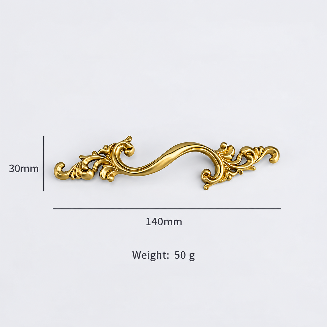 Classic Handles & Knobs T2958 in Solid brass for cabinets, wardrobes and furniture, product number T2958, T2958 - Matte - 140mm