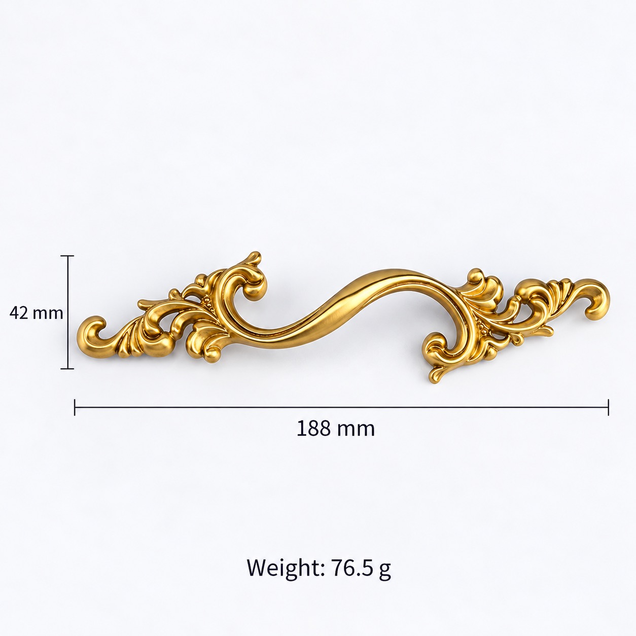Classic Handles & Knobs T2958 in Solid brass for cabinets, wardrobes and furniture, product number T2958, T2958 - Matte - 188mm