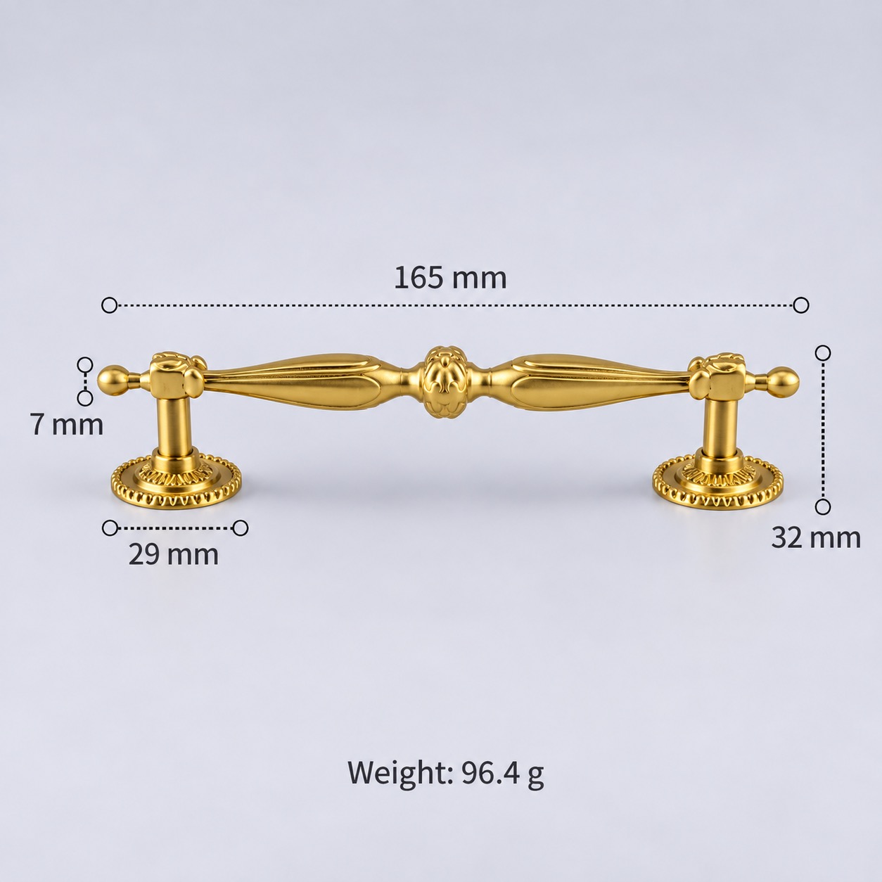 Classic Handles & Knobs T2959 in Solid brass for cabinets, wardrobes and furniture, product number T2959, T2959 - Matte - 165mm