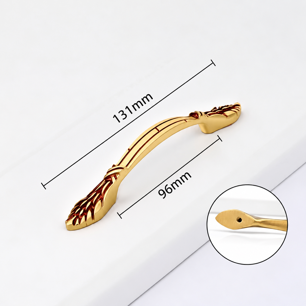Classic Handles & Knobs T2974 in Solid brass for cabinets, wardrobes and furniture, product number T2974, T2974 - Rose gold SKU variant - 131mm