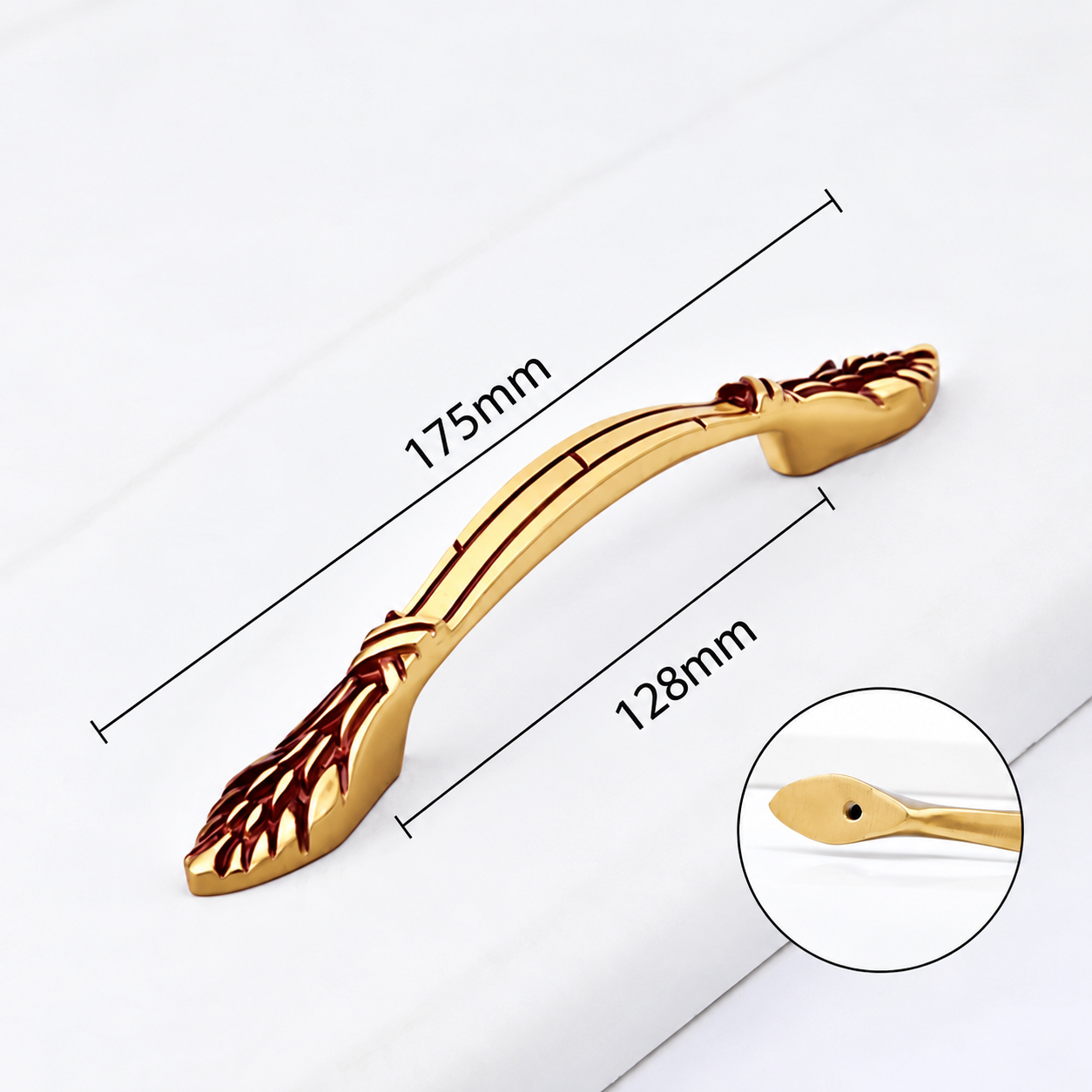 Classic Handles & Knobs T2974 in Solid brass for cabinets, wardrobes and furniture, product number T2974, T2974 - Rose gold SKU variant - 175mm