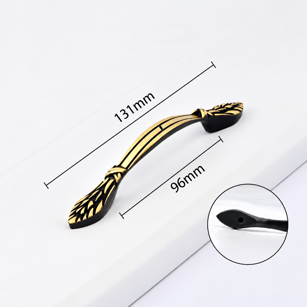 Classic Handles & Knobs T2974 in Solid brass for cabinets, wardrobes and furniture, product number T2974, T2974 - Black antique bronze - 131mm