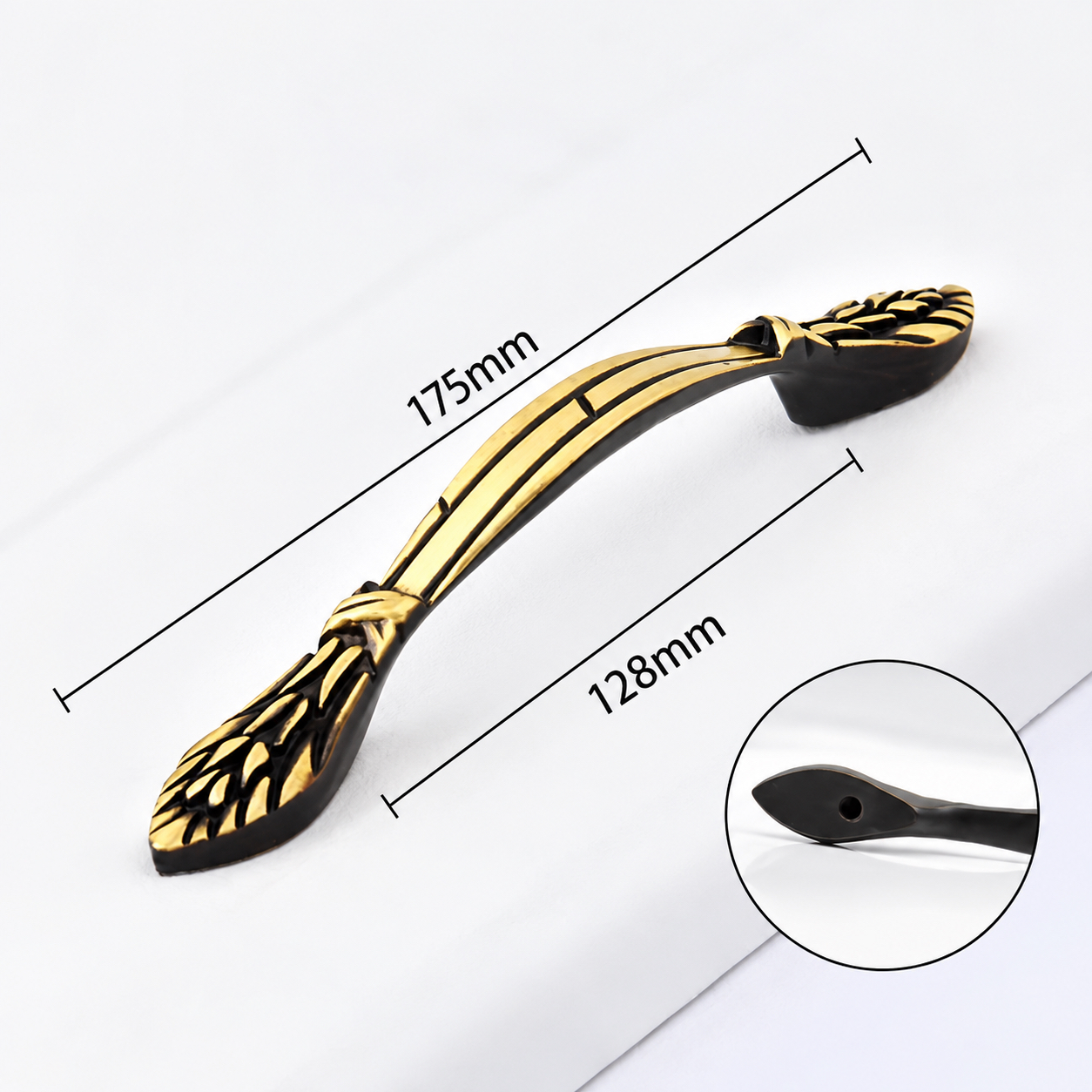 Classic Handles & Knobs T2974 in Solid brass for cabinets, wardrobes and furniture, product number T2974, T2974 - Black antique bronze - 175mm