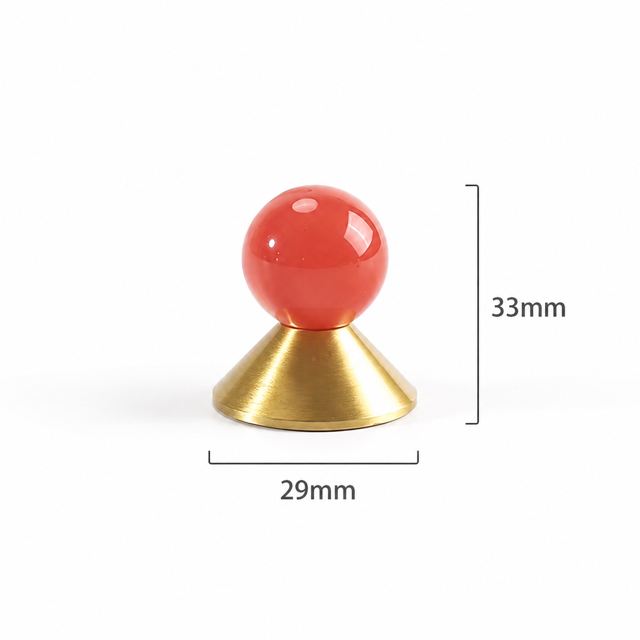Modern Handles & Knobs T2542 in Solid brass for cabinets, wardrobes and furniture, product number T2542, T2542 - Agate red