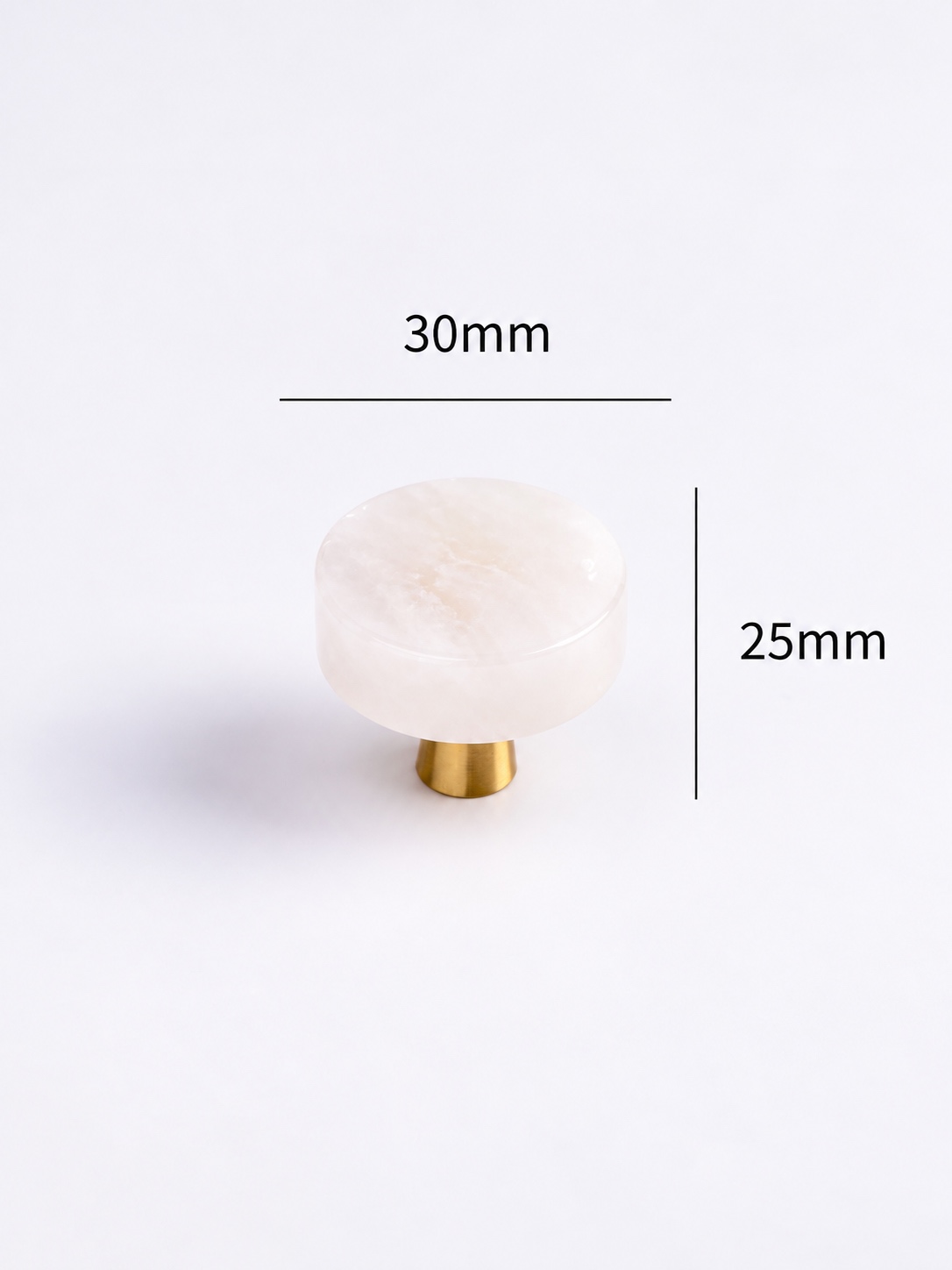 Modern Handles & Knobs T2544 in Solid brass for cabinets, wardrobes and furniture, product number T2544, T2544 - White crystal
