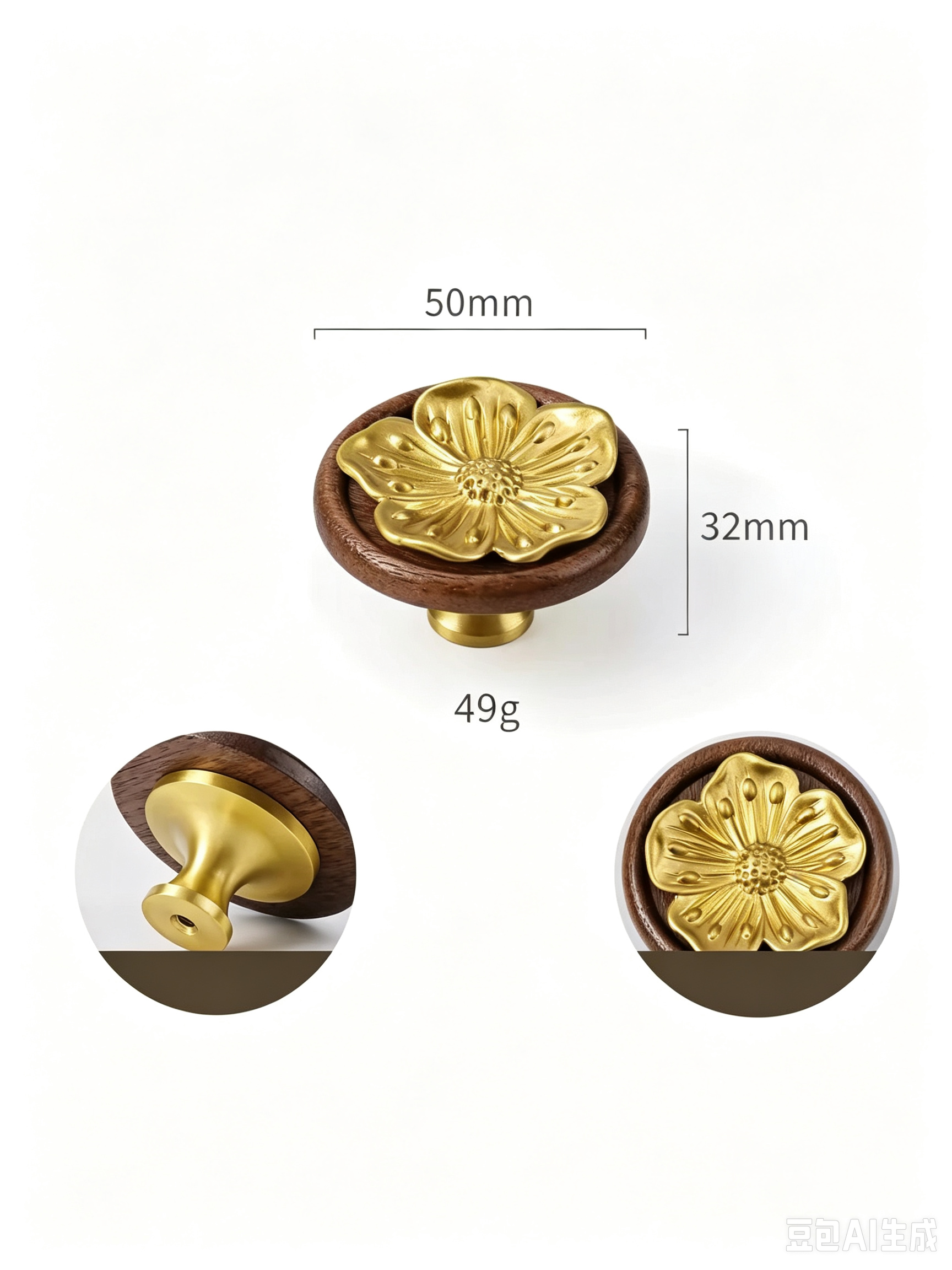 Modern Handles & Knobs T26019 in Solid brass for cabinets, wardrobes and furniture, product number T26019, T26019 - Peach blossom