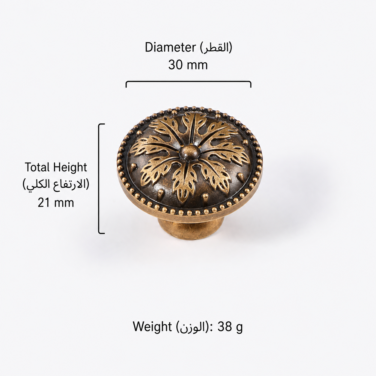 Modern Handles & Knobs T2602 in Solid brass for cabinets, wardrobes and furniture, product number T2602, T2602 - 30mmAntique bronze