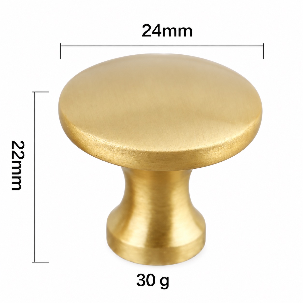 Modern Handles & Knobs T2625 in Solid brass for cabinets, wardrobes and furniture, product number T2625, T2625 - Matte - 24mm