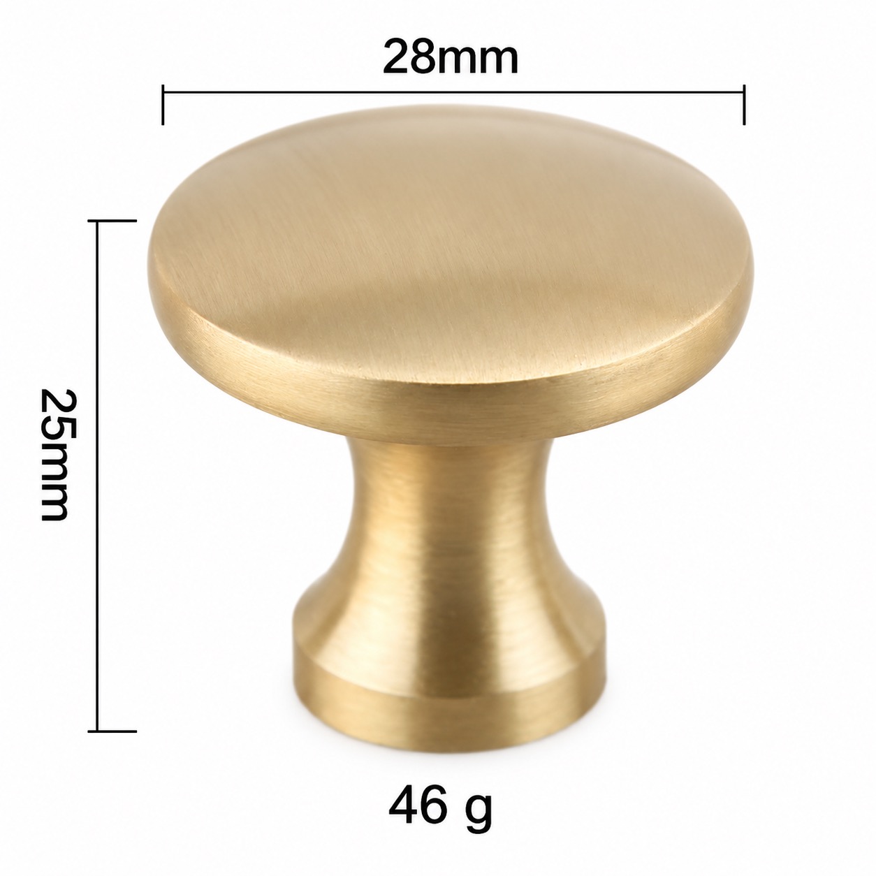 Modern Handles & Knobs T2625 in Solid brass for cabinets, wardrobes and furniture, product number T2625, T2625 - Matte - 28mm