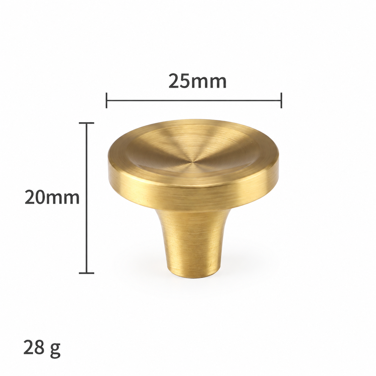 Modern Handles & Knobs T2631 in Solid brass for cabinets, wardrobes and furniture, product number T2631, T2631 - Spiral pattern - 25mm