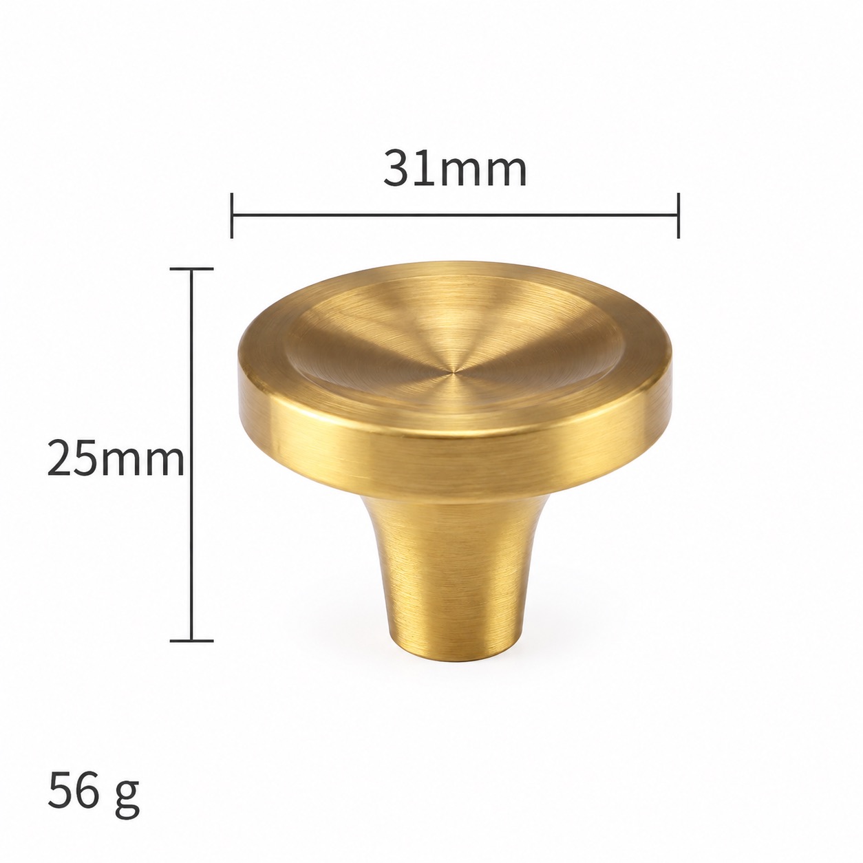 Modern Handles & Knobs T2631 in Solid brass for cabinets, wardrobes and furniture, product number T2631, T2631 - Spiral pattern - 31mm