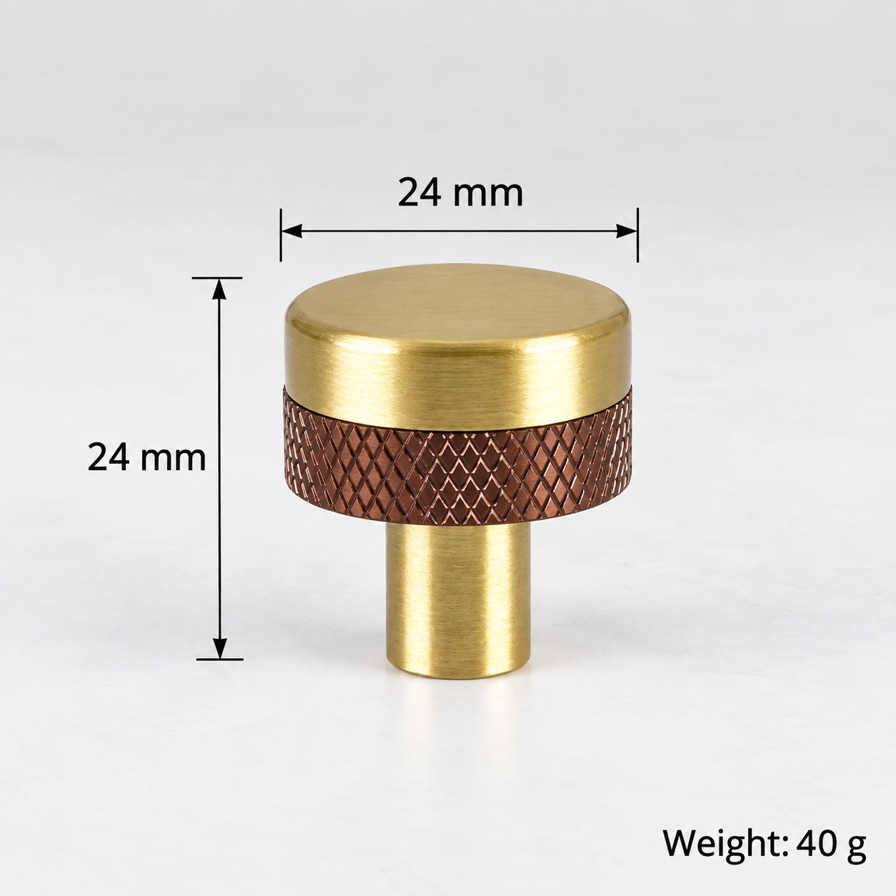 Modern Handles & Knobs T2633 in Solid brass for cabinets, wardrobes and furniture, product number T2633, T2633 - SKU variant - 24mm