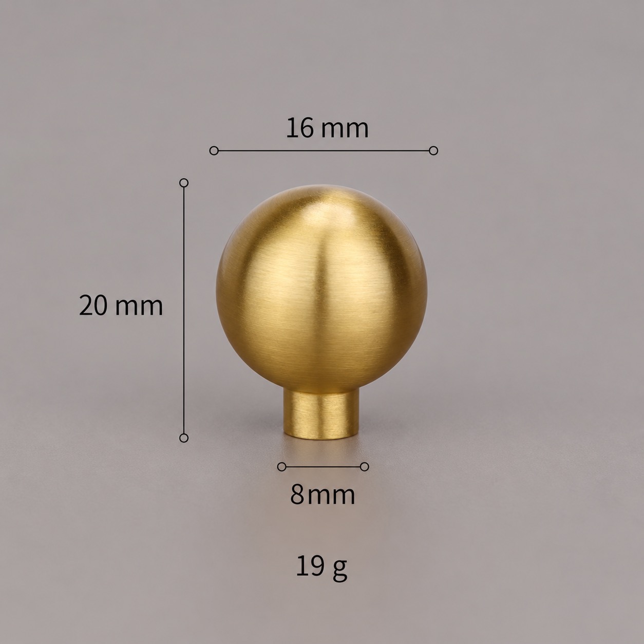Modern Handles & Knobs T2640 in Solid brass for cabinets, wardrobes and furniture, product number T2640, T2640 - Matte - 16mm