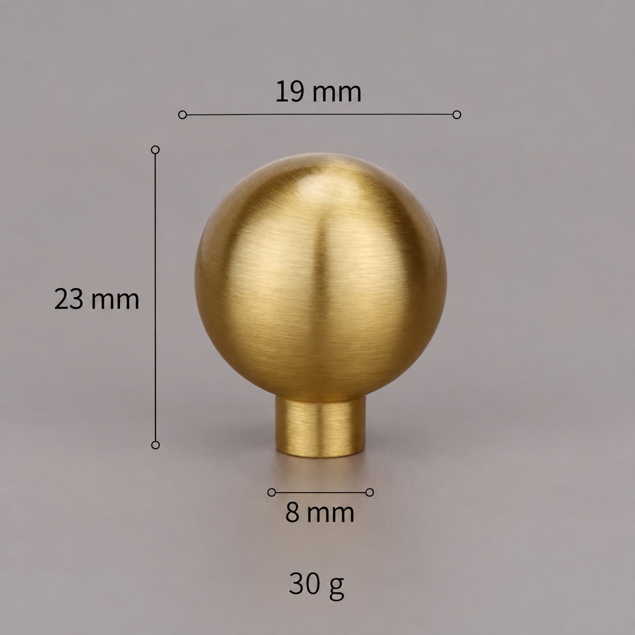 Modern Handles & Knobs T2640 in Solid brass for cabinets, wardrobes and furniture, product number T2640, T2640 - Matte - 19mm