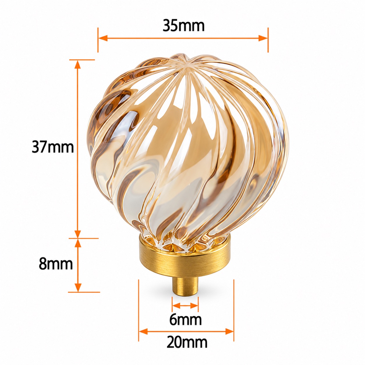 Modern Handles & Knobs T2656 in Solid brass for cabinets, wardrobes and furniture, product number T2656, T2656 - Champagne hot - air balloon