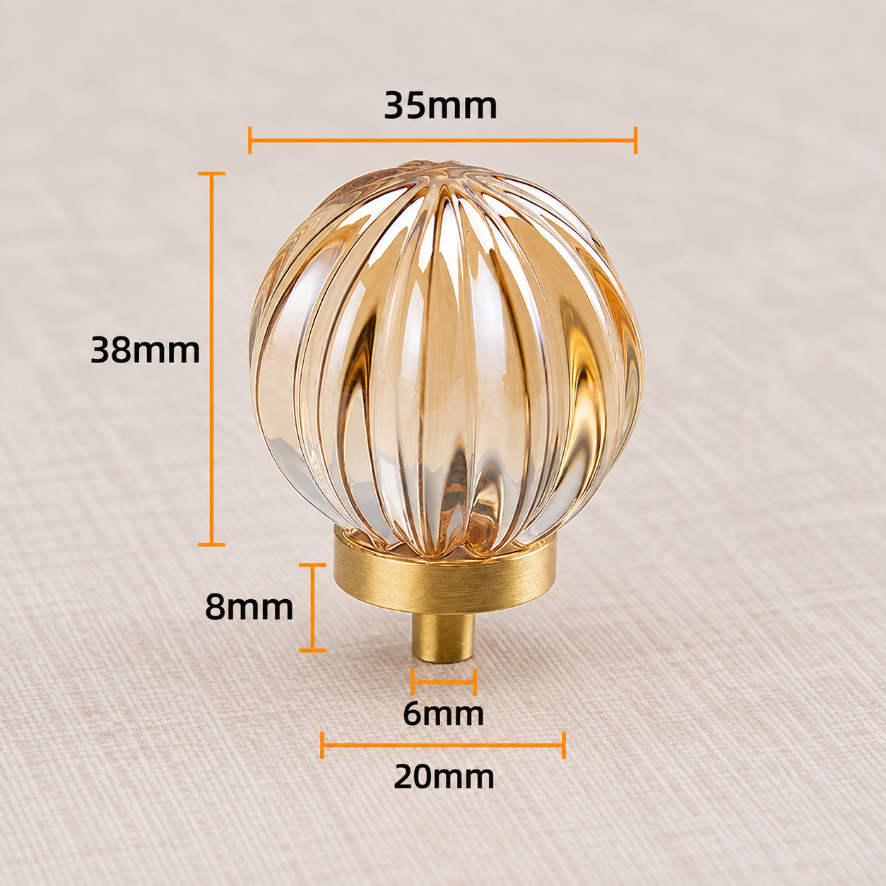 Modern Handles & Knobs T2657 in Solid brass for cabinets, wardrobes and furniture, product number T2657, T2657 - Champagne gourd