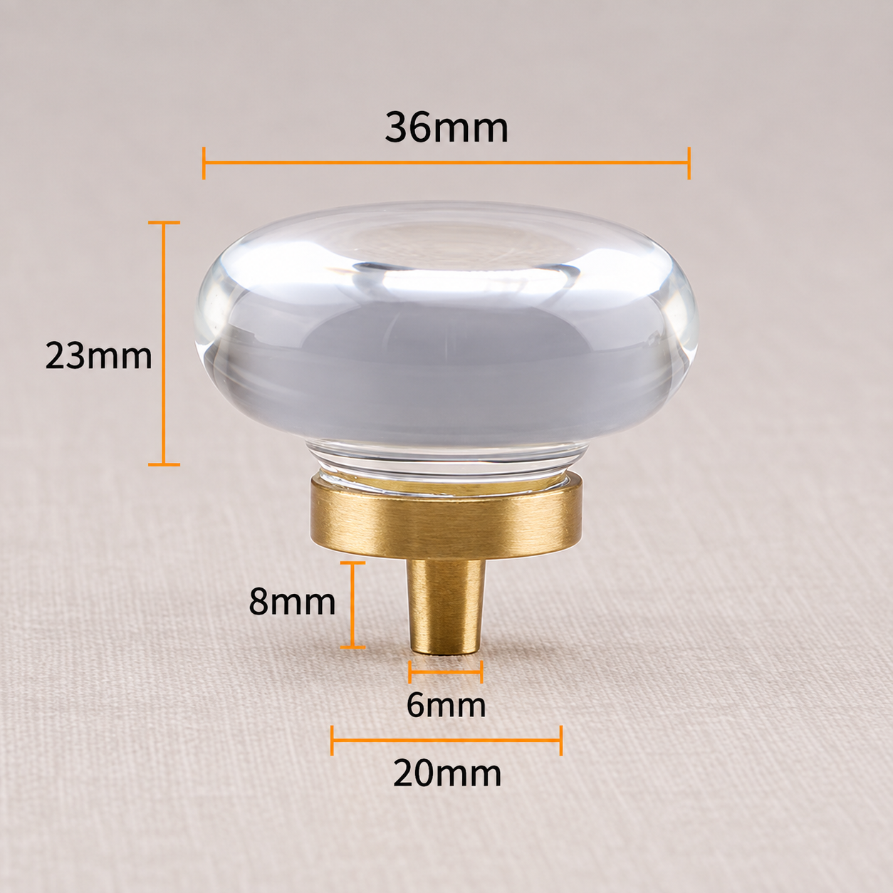 Modern Handles & Knobs T2659 in Solid brass for cabinets, wardrobes and furniture, product number T2659, T2659 - Clear disc