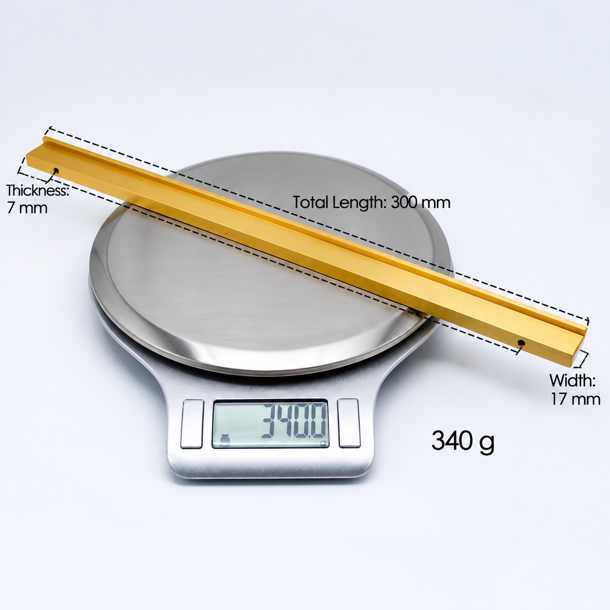 Modern Handles & Knobs T2920 in Solid brass for cabinets, wardrobes and furniture, product number T2920, T2920 - Matte - 300mm