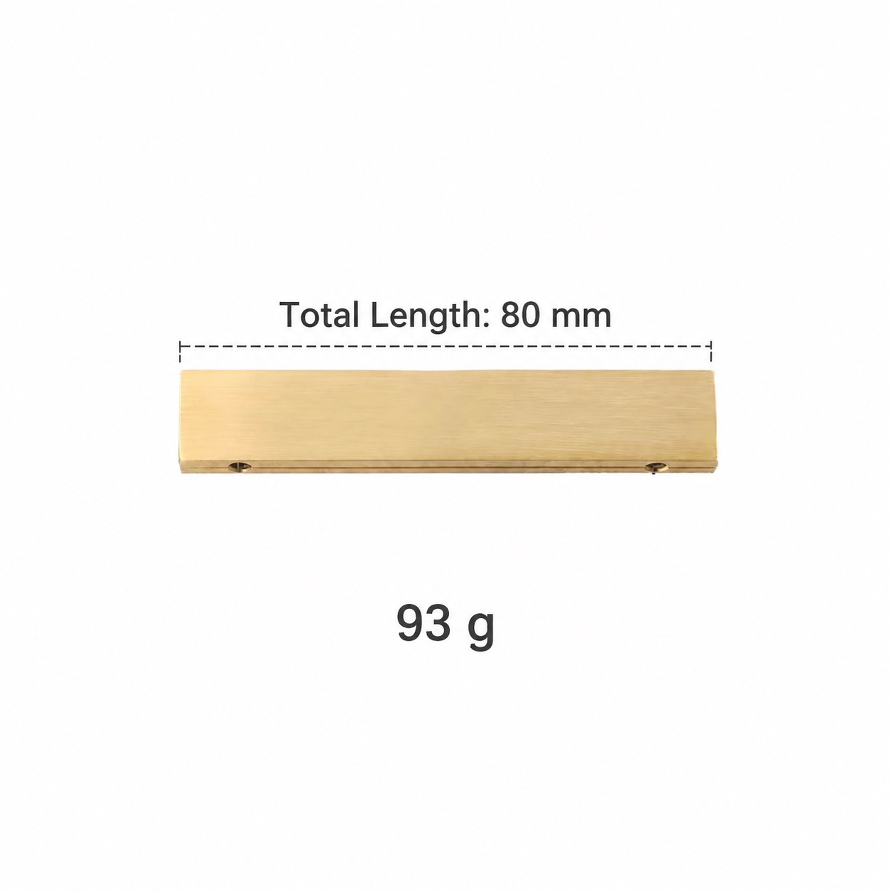 Modern Handles & Knobs T2927 in Solid brass for cabinets, wardrobes and furniture, product number T2927, T2927 - Matte - 80mm