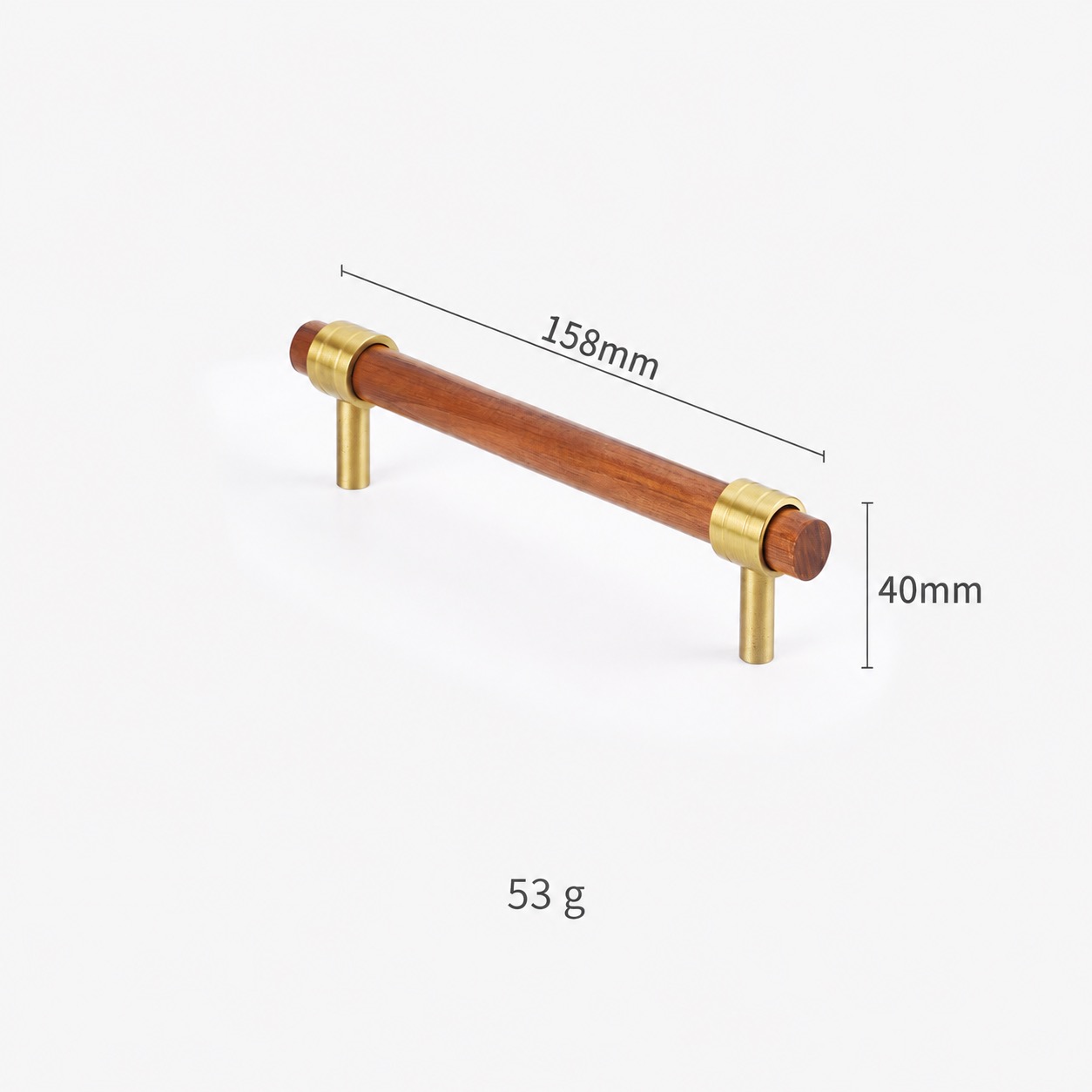 Modern Handles & Knobs T2940 in Solid brass for cabinets, wardrobes and furniture, product number T2940, T2940 - Matte Rosewood - 158mm