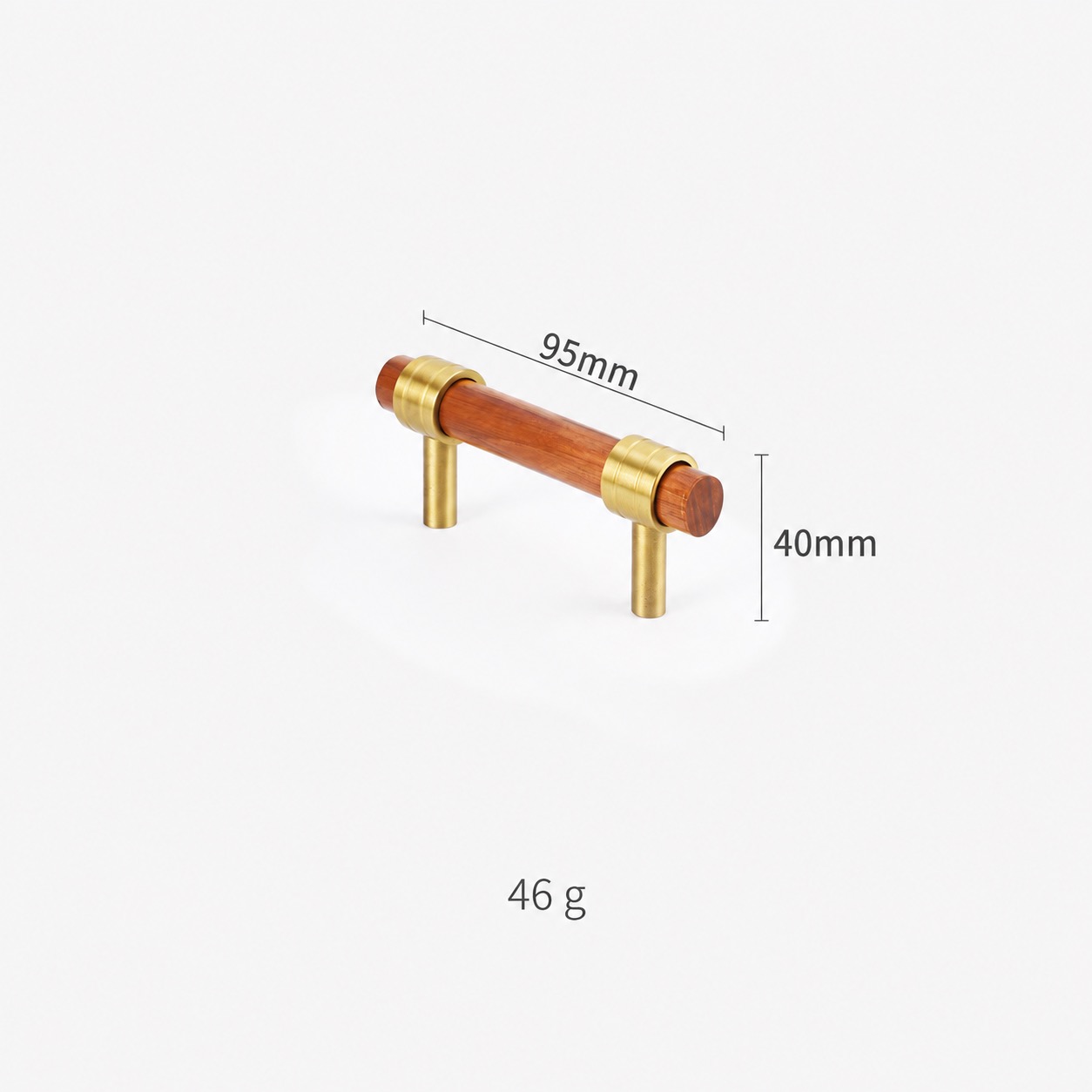 Modern Handles & Knobs T2940 in Solid brass for cabinets, wardrobes and furniture, product number T2940, T2940 - Matte Rosewood - 95mm