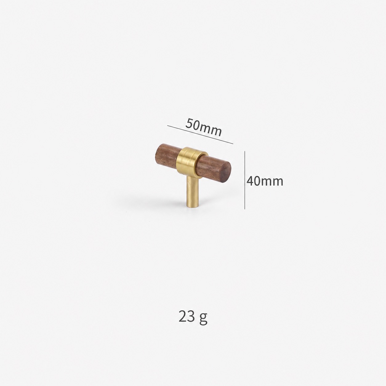 Modern Handles & Knobs T2940 in Solid brass for cabinets, wardrobes and furniture, product number T2940, T2940 - Matte Black walnut - 50mm