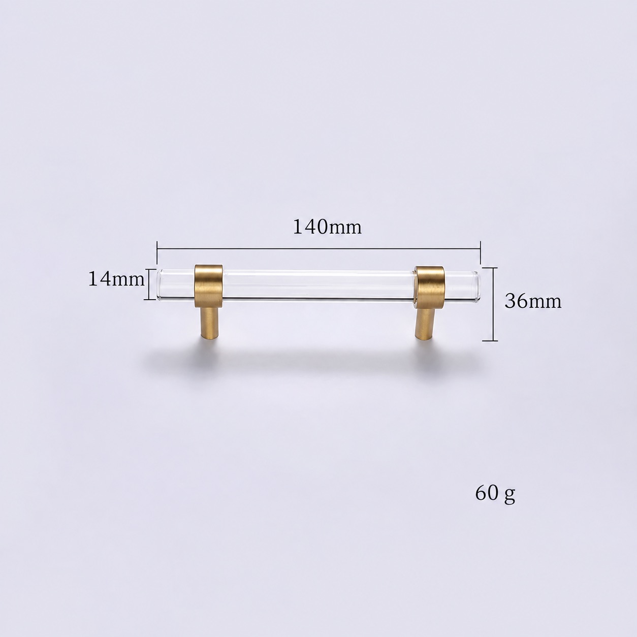 Modern Handles & Knobs T2942 in Solid brass for cabinets, wardrobes and furniture, product number T2942, T2942 - Matte - 140mm