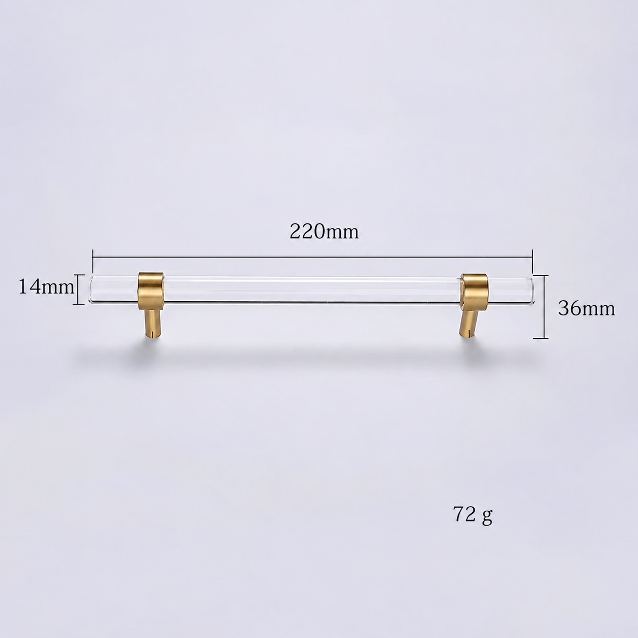 Modern Handles & Knobs T2942 in Solid brass for cabinets, wardrobes and furniture, product number T2942, T2942 - Matte - 220mm