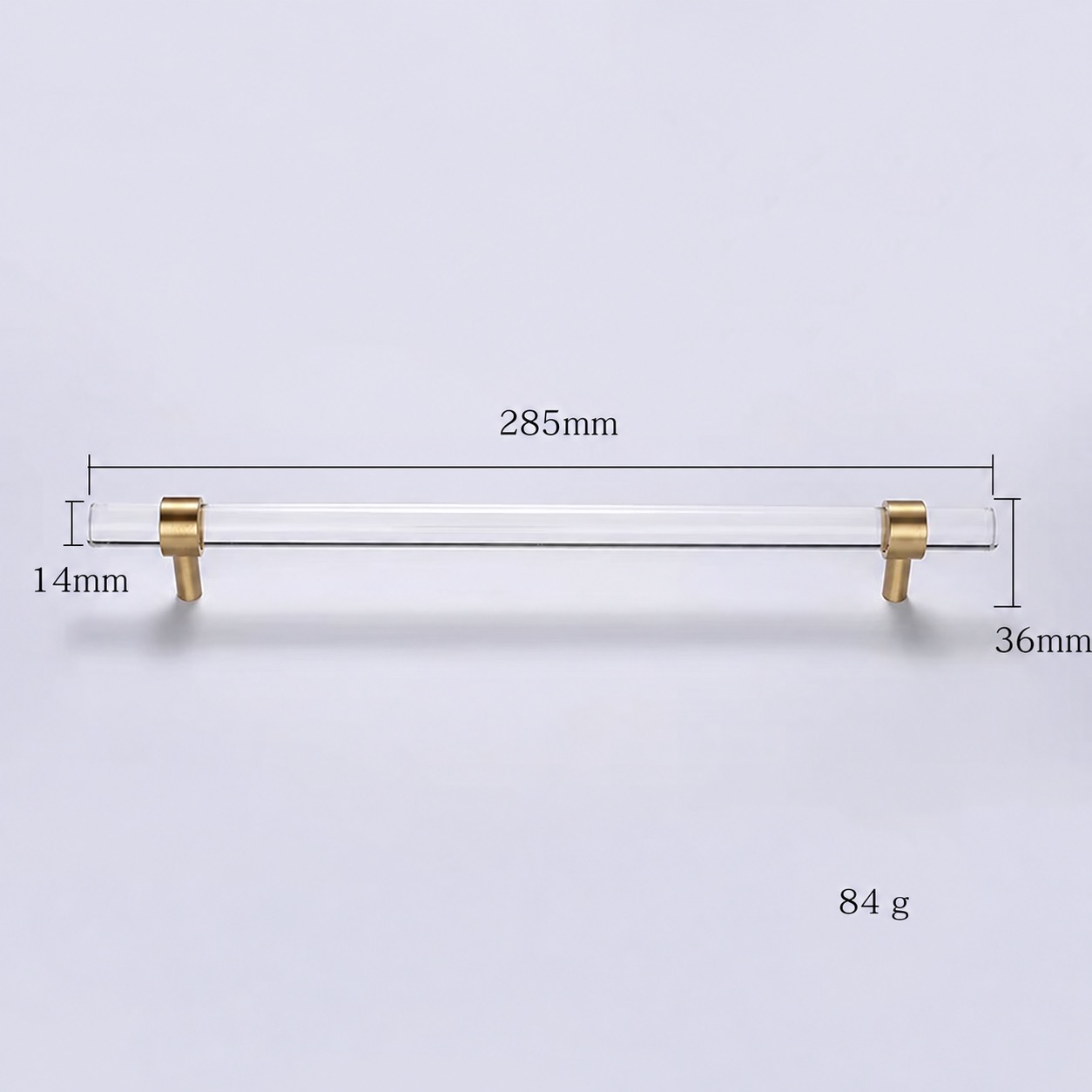Modern Handles & Knobs T2942 in Solid brass for cabinets, wardrobes and furniture, product number T2942, T2942 - Matte - 285mm