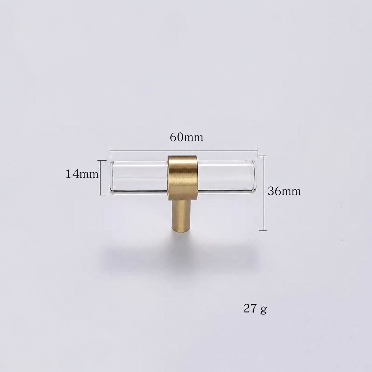 Modern Handles & Knobs T2942 in Solid brass for cabinets, wardrobes and furniture, product number T2942, T2942 - Matte - 60mm