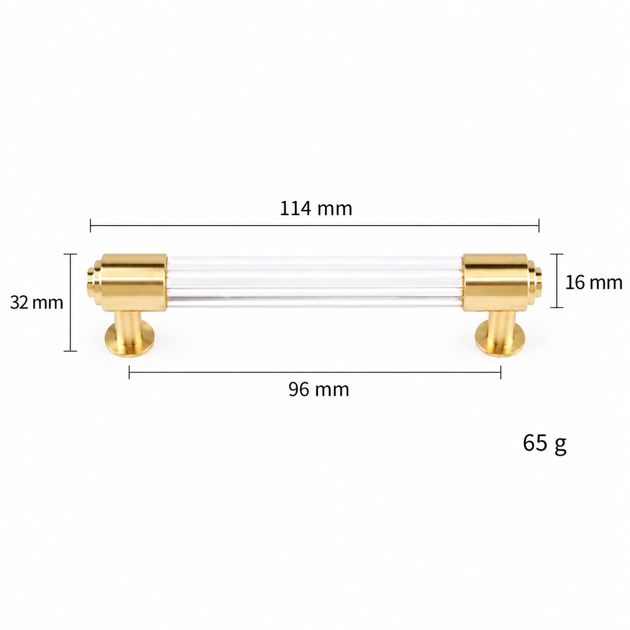 Modern Handles & Knobs T2952 in Solid brass for cabinets, wardrobes and furniture, product number T2952, T2952 - Matte - 114mm
