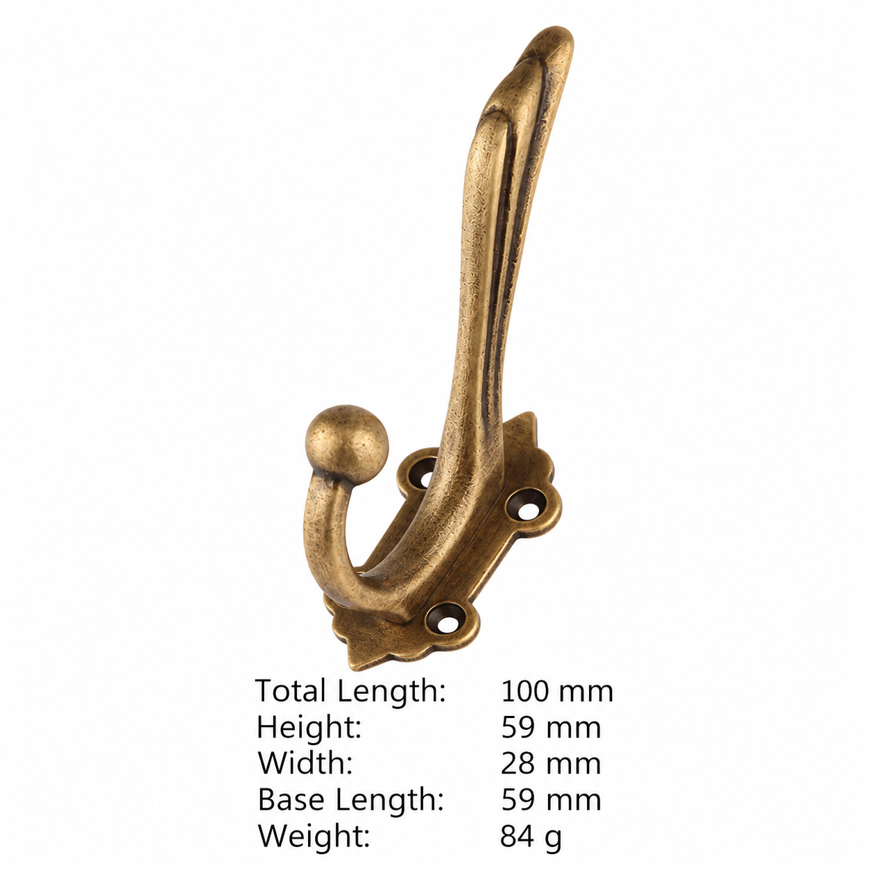 Hooks & Wall Mounts T1606 in Solid brass for wall-mounted storage and utility areas, product number T1606, T1606 - Antique bronze