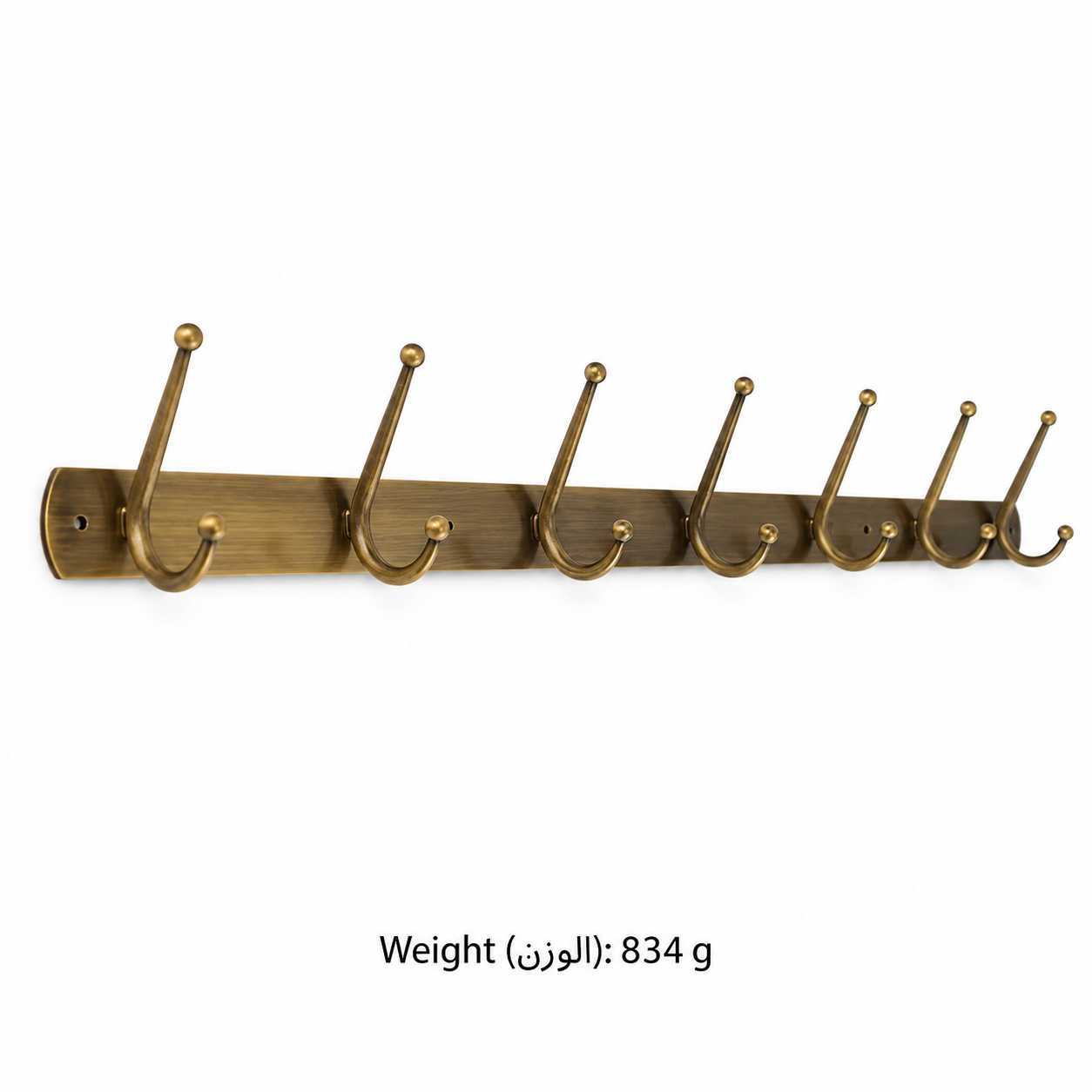 Hooks & Wall Mounts T1607 in Solid brass for wall-mounted storage and utility areas, product number T1607, T1607 - Seven - hook Antique bronze