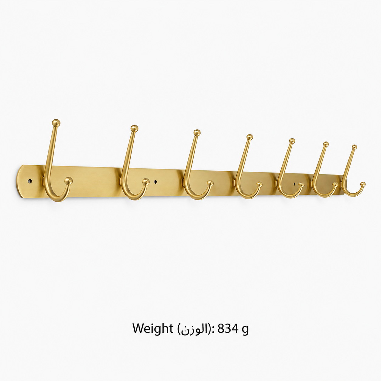 Hooks & Wall Mounts T1607 in Solid brass for wall-mounted storage and utility areas, product number T1607, T1607 - Seven - hook Brass