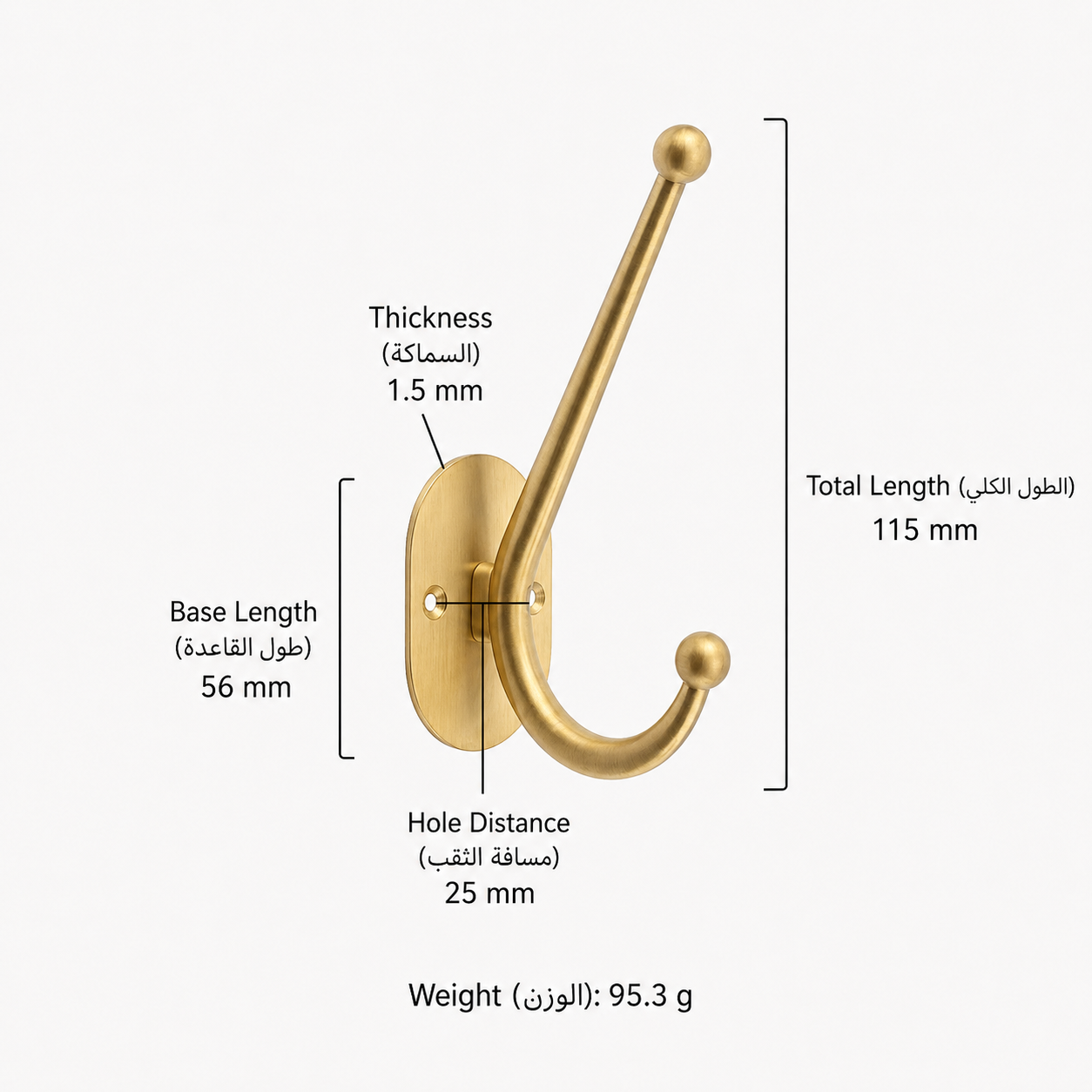 Hooks & Wall Mounts T1607 in Solid brass for wall-mounted storage and utility areas, product number T1607, T1607 - Large Screw - mount style