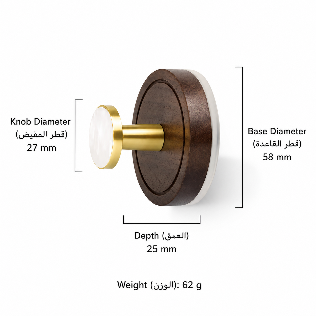 الخطافات والتعليق الجداري T1629 من نحاس صلب، مناسب لـالتخزين الجداري والمساحات العملية، رقم المنتج T1629, T1629 - 27mm