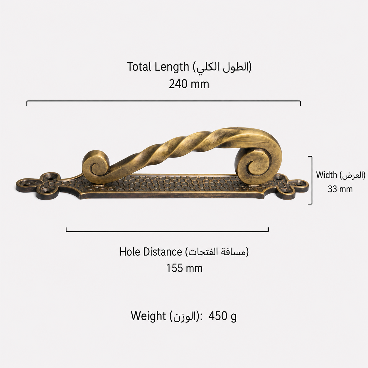 أقفال ومقابض ومصدات الأبواب T2912 من نحاس صلب، مناسب لـمشاريع الأبواب وإكسسواراتها، رقم المنتج T2912, T2912 - صغير - برونزي عتيق