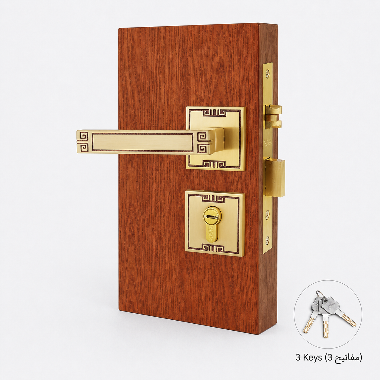 أقفال ومقابض ومصدات الأبواب T6006 من نحاس صلب، مناسب لـمشاريع الأبواب وإكسسواراتها، رقم المنتج T6006, T6006 - ذهبي وردي - فتح يسار